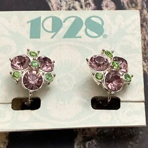 Vintage NWTS 90s 1928 Rhinestone’s CLIP ON EARRINGS